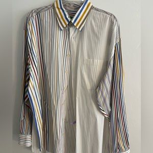 Men’s Hickey Freeman XL Multi Color Striped Button Down Shirt.